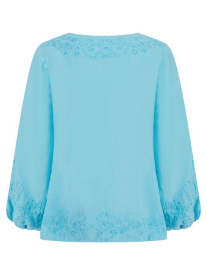 Pranella-IZZADORA-Neon-Blue-Embroidered-Top-izzi-of-baslow