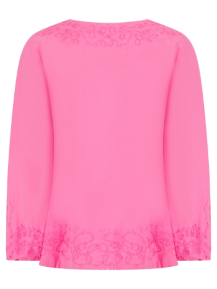 Pranella Tops Pranella IZZADORA Neon Pink Embroidered Top izzi-of-baslow