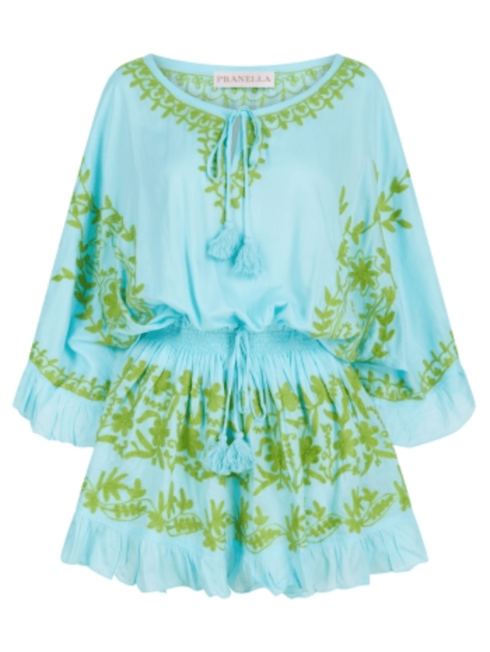 Pranella Tops Pranella Lolly Kaftan Aqua Lime izzi-of-baslow