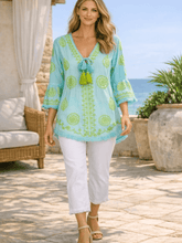 Pranella Tops Pranella SS Cicy Top Aqua Lime izzi-of-baslow
