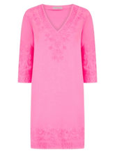 Pranella-URSULA-Neon-Pink-Embroidered-Mini-Dress-izzi-of-baslow