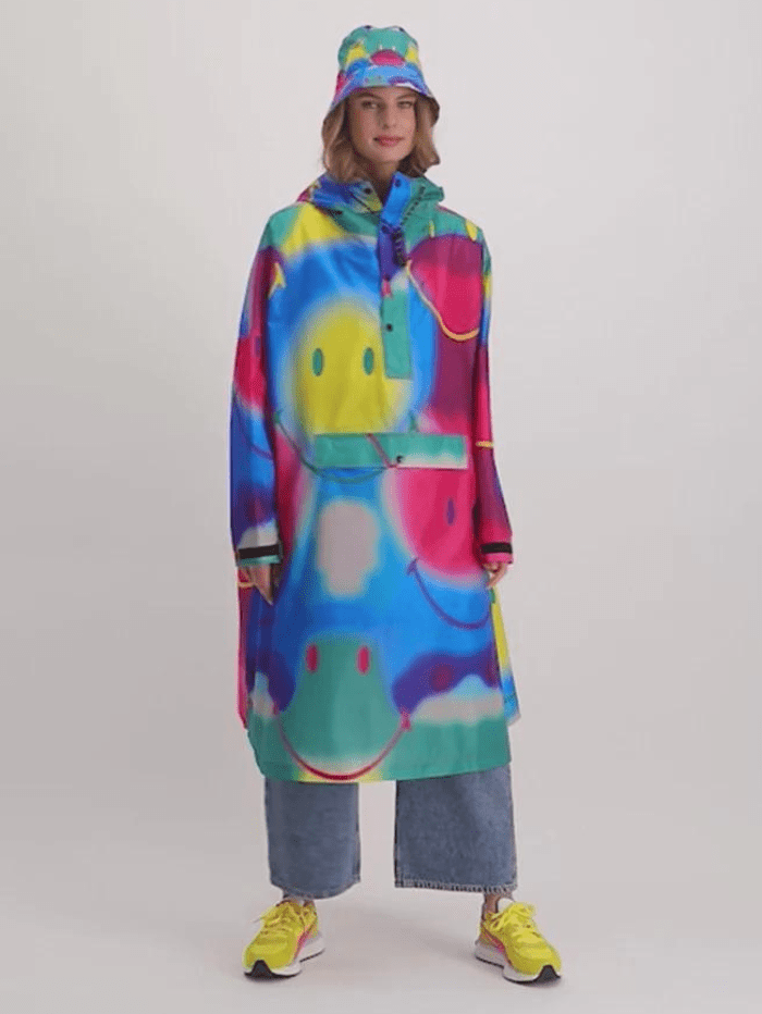 Rain Kiss Coats and Jackets One Size RainKiss Rainbow Art x Smiley Rain Poncho izzi-of-baslow