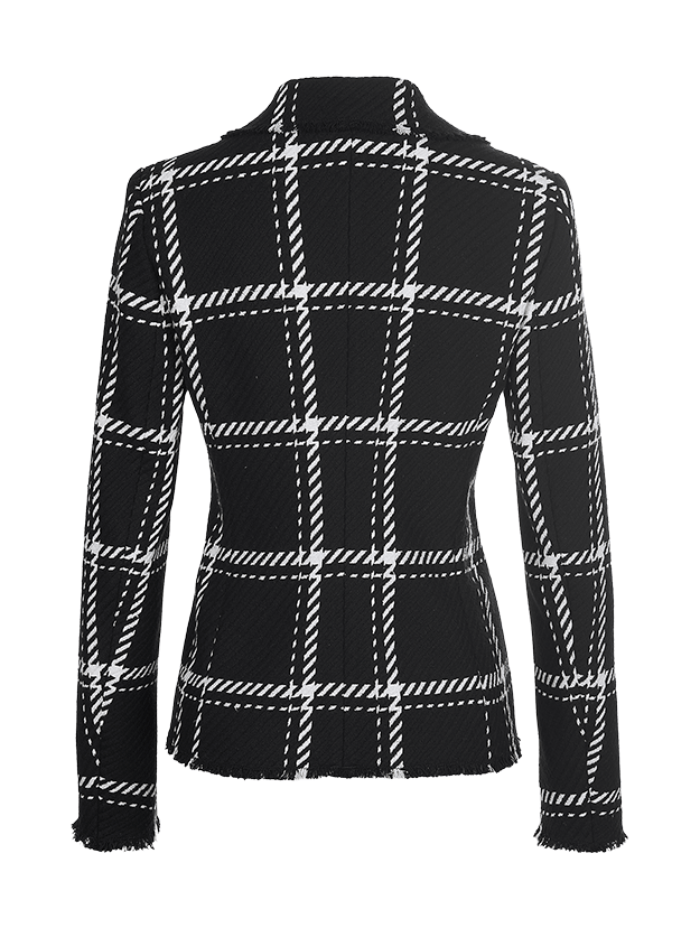 Riani-Black-Giant-Check-Patterned-Fitted-Blazer-371430 4151 izzi-of-baslow