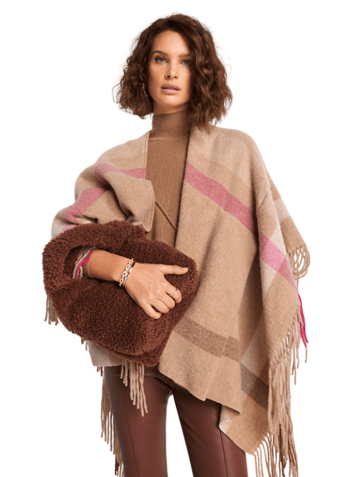 Riani-Large-Checked-Poncho 389640 9550 Col 855 izzi-of-baslow