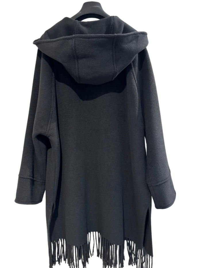 Riani Coats and Jackets Riani T Black Tassel Jacket With Hood 272720 3916 999 izzi-of-baslow