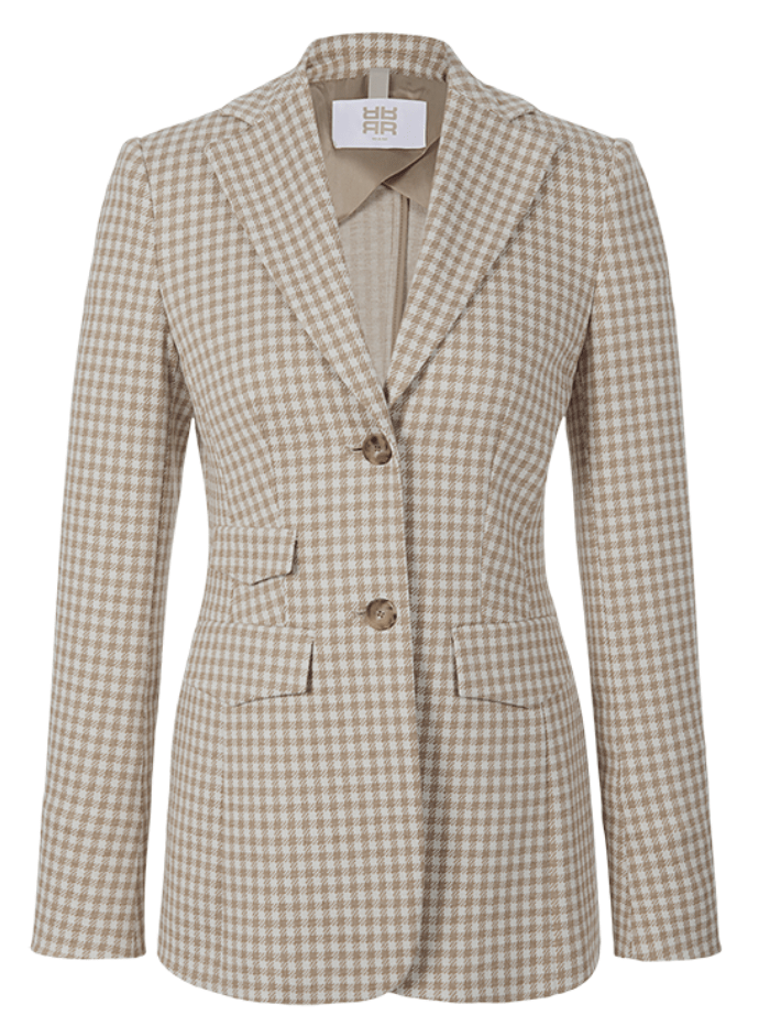 Riani-Vichy-Jersey-Two-Button-Blazer 381860 5418 Col 0867 izzi-of-baslow