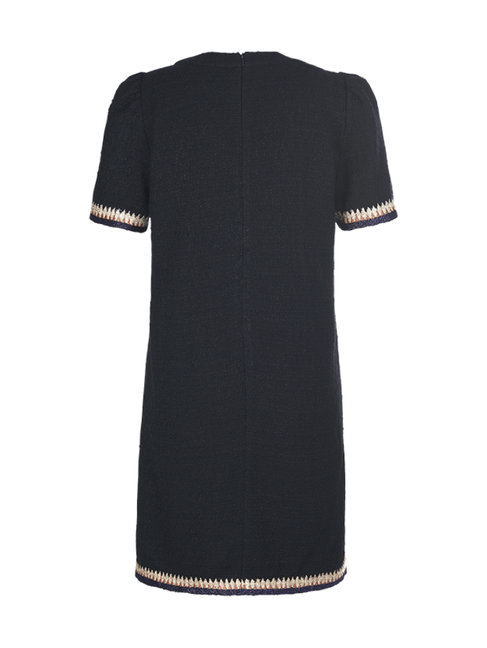 Riani-Black-Mini-Dress-With-Pattern-Details-376400 4153 Col 987 izzi-of-baslow