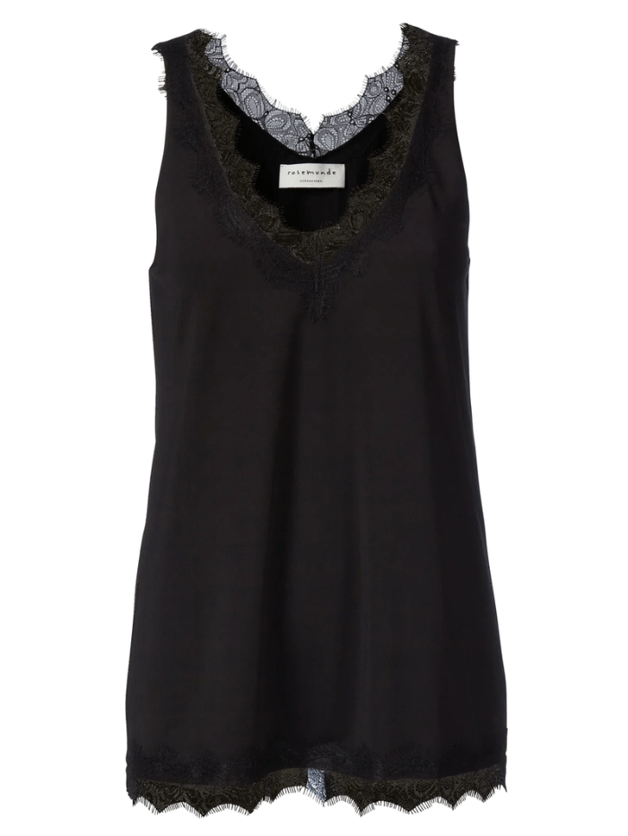 Rosemunde Shiny Strap Top in Black (Style 1910) main image 1