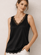 Rosemunde Tops Rosemunde Silky Lace Top In Black 4220 010 izzi-of-baslow