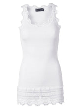 Rosemunde Tops S Rosemunde Silk Lace Trimmed Long Top New White 5315 1049 izzi-of-baslow