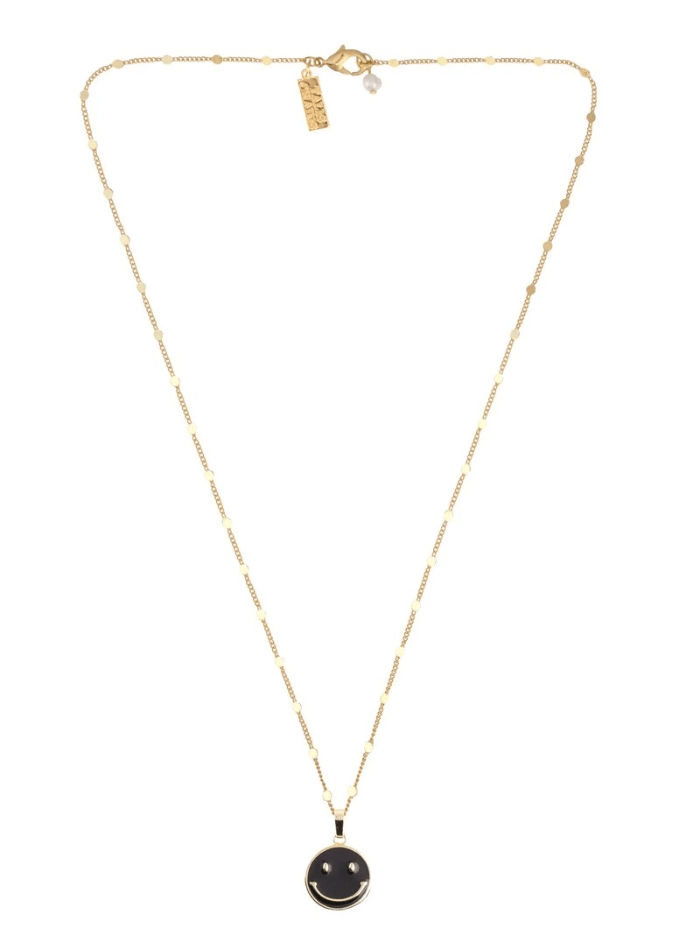 Talis Chains Accessories One Size Talis Chains T Gold Happiness Necklace Black izzi-of-baslow