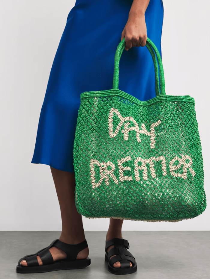 The Jacksons Accessories Large The Jacksons London DAY DREAMER Large Jute Bag In Green With Natural izzi-of-baslow