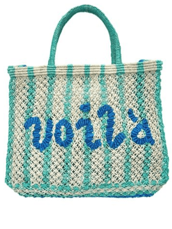 The-Jacksons-London-VOILA-Aqua-Striped-Jute-Bag-izzi-of-baslow