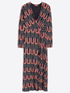 Vilagallo Dresses UK 8/ 38 Vilagallo AMELIA Black Multi Patterned Wrap Dress 31922 izzi-of-baslow