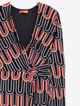 Vilagallo Dresses Vilagallo AMELIA Black Multi Patterned Wrap Dress 31922 izzi-of-baslow