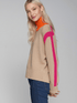 Vilagallo Knitwear XS Vilagallo JERSEY CUELLO Turtleneck Beige and Rosa Jumper 31736 izzi-of-baslow