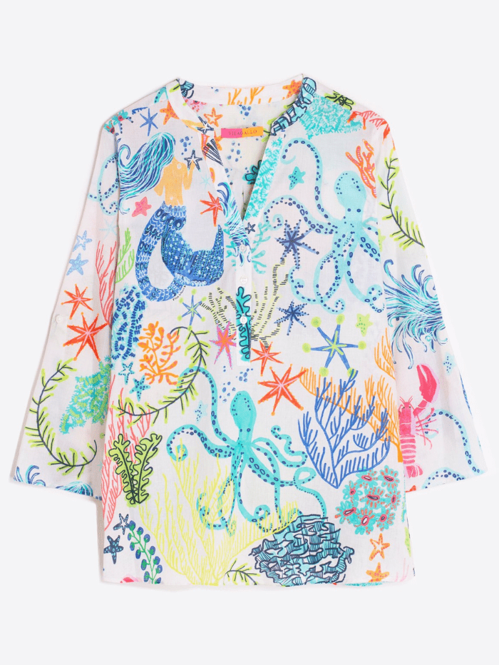 Vilagallo-FRANCINA-Mermaid-Print-Shirt-31055 izzi-of-baslow