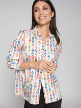Vilagallo Tops Vilagallo IRINA Multicoloured Chain Print Silky Shirt Blouse 31704 izzi-of-baslow