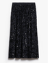 Weekend By Max Mara Skirts XS Weekend By Max Mara NOME Navy Wide Cotton Skirt With Sequins 24251061016 Col 001 izzi-of-baslow