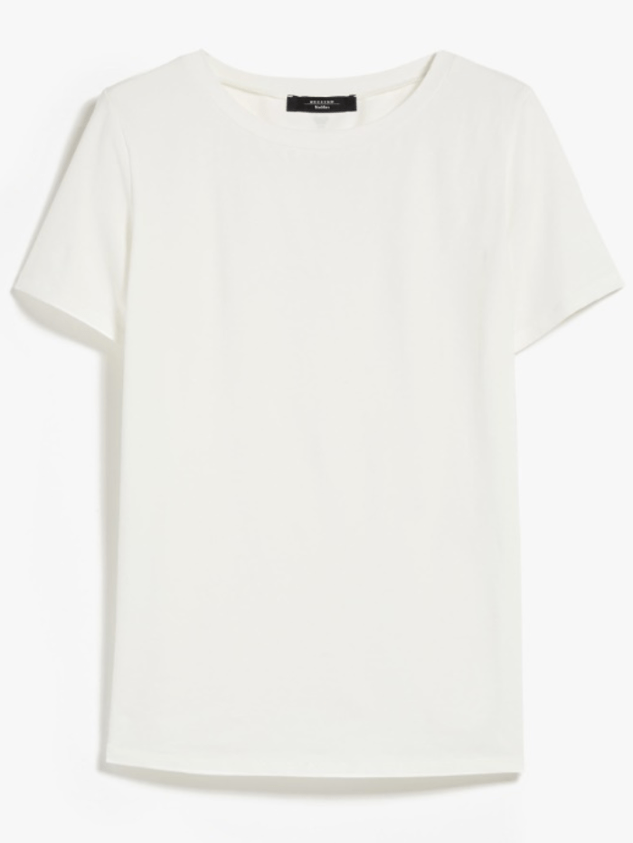 Weekend By Max Mara Tops Weekend By Max Mara MULTIB Organic Cotton T Shirt In White 2415971011600 Col 008 izzi-of-baslow
