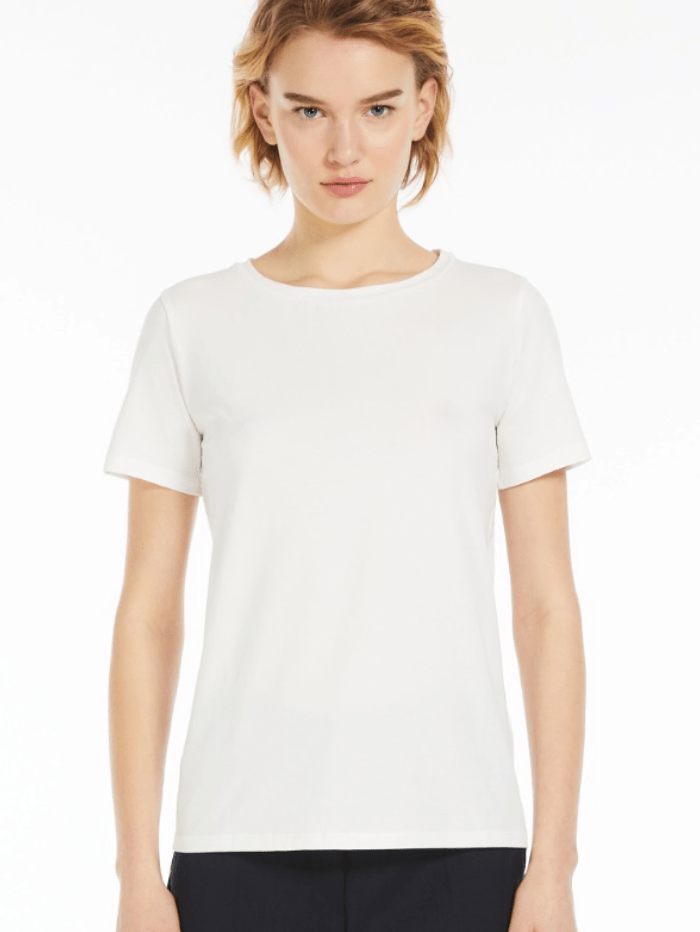 Weekend By Max Mara Tops Weekend By Max Mara MULTIB Organic Cotton T Shirt In White 2415971011600 Col 008 izzi-of-baslow