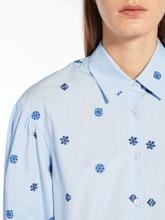 Weekend By Max Mara Tops Weekend By Max Mara VILLAR Embroidered Cotton Shirt In Blue 2415111052600 Col 002 izzi-of-baslow