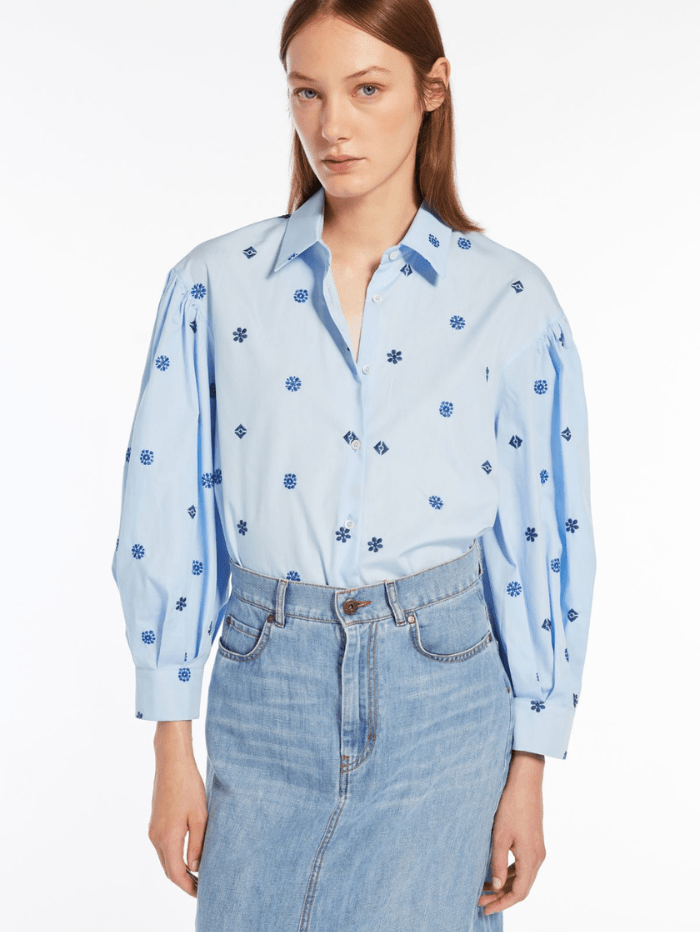 Weekend-By-Max-Mara-VILLAR-Embroidered-Cotton-Shirt-In-Blue 2415111052600 Col 002 izzi-of-baslow