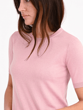 Weekend By Max Mara Tops Weekend By Max Mara ZIBETTO Pink Silk and Cotton Yarn T Shirt 2415361011600 Col 005 izzi-of-baslow