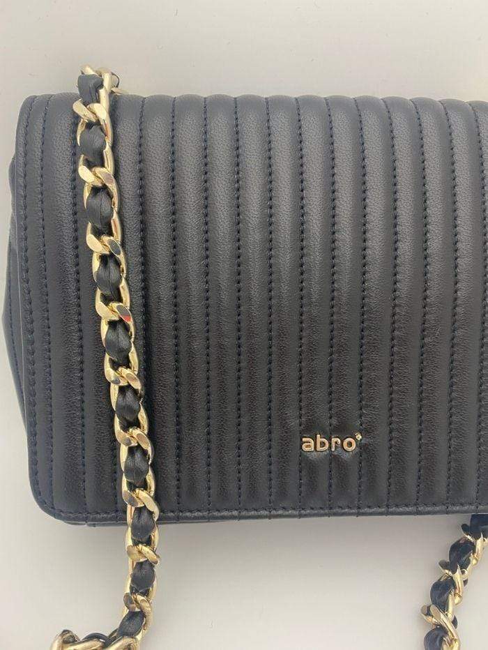 abro Handbags 1 Abro Black Gold Chain Quilted Bag 028657-57 izzi-of-baslow