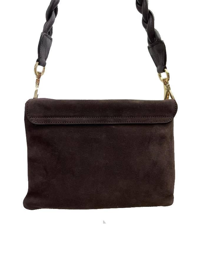 abro Handbags One Size Abro JAMIE Cross Body Suede Bag Dark Brown 029577-33 0053 izzi-of-baslow