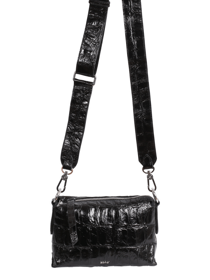 abro Handbags One Size Abro JULIE Cross Body Patent Black Bag 029518-20 0010 izzi-of-baslow