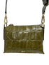 abro Handbags One Size Abro S JULIE Cross Body Patent Mock Croc Military Green Bag 029518-20 0038 izzi-of-baslow