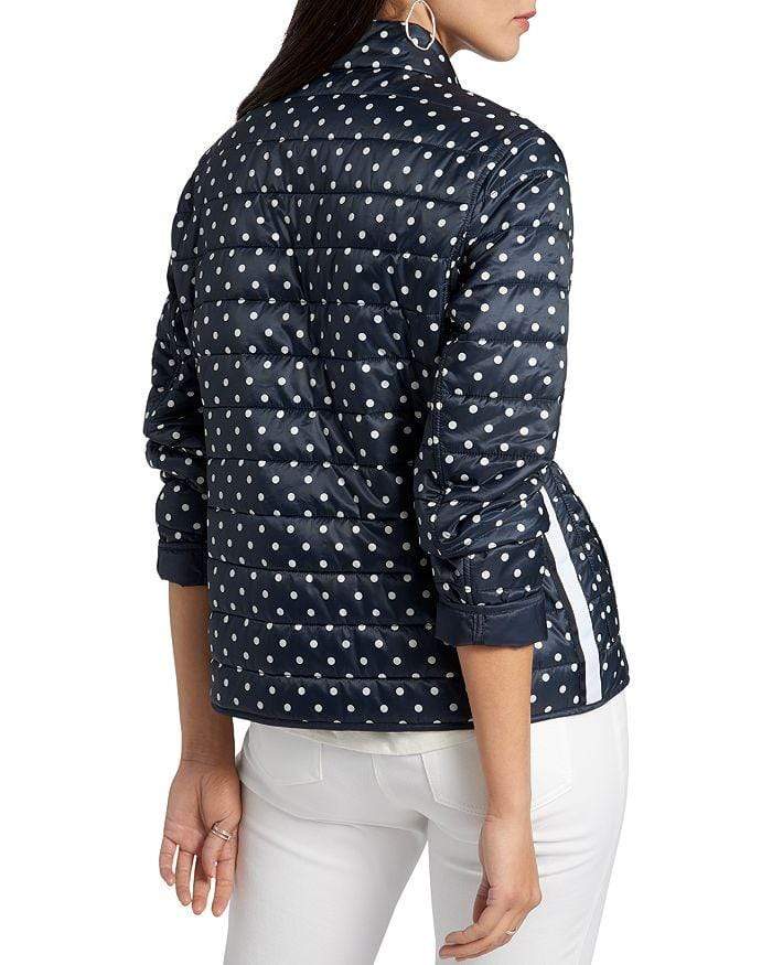 Basler Coats and Jackets Basler Navy And White Spotty Quilted Reversible Outdoor Jacket 2206111401 izzi-of-baslow