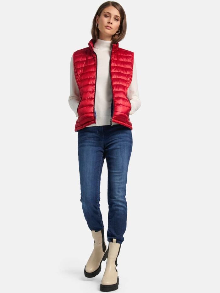 Basler Coats and Jackets Basler Red and Navy Reversible Quilted Gilet 1208110101 13033 9818 izzi-of-baslow