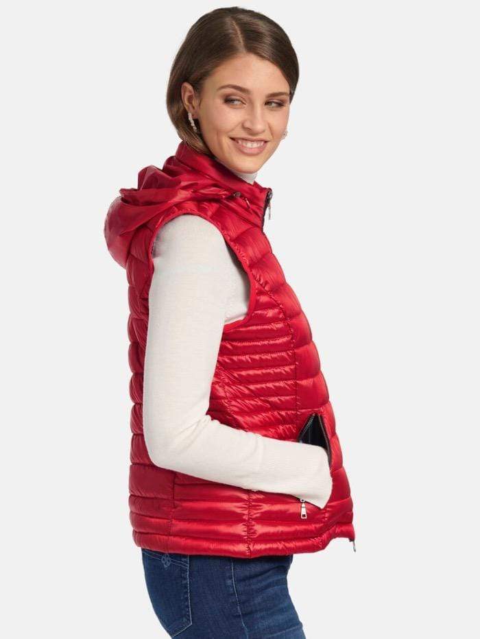 Basler Coats and Jackets Basler Red and Navy Reversible Quilted Gilet 1208110101 13033 9818 izzi-of-baslow