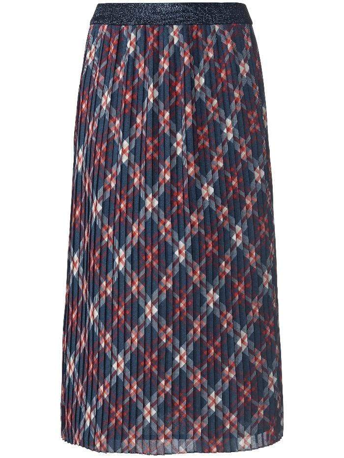 Basler Skirts Basler Navy Red and Beige Tartan Pleated Skirt 1211100201 28068 2001 izzi-of-baslow