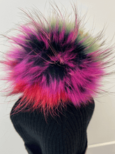 BKLYN Accessories OS BKLYN Wool Beanie Black Hat Orange & Pink Pom Pom izzi-of-baslow