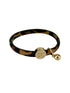 Black Colour Accessories One Size Black Colour Elastic Hair Tie/Bracelet Camel Tan Animal Print With Gold Ball izzi-of-baslow