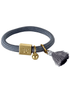 Black Colour Accessories One Size Black Colour Elastic Hair Tie Bracelet Poppy Grey With Tassel and Gold Ball Charm 6740 GR izzi-of-baslow