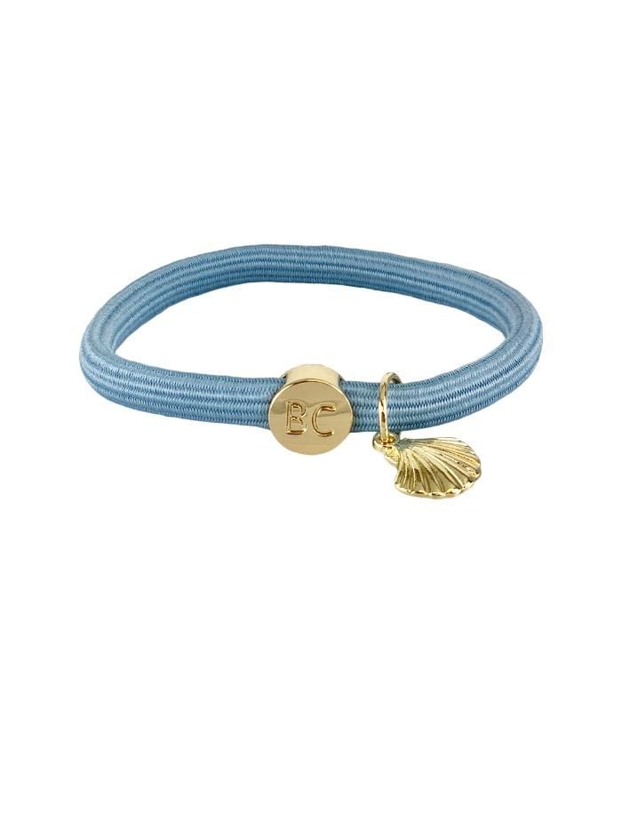 Black Colour Accessories One Size Black Colour Elastic Hair Tie Bracelet Sky Blue Gold Shell 6719JB izzi-of-baslow