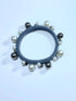Black Colour Accessories One Size Black Colour Elastic Pearl Hair Tie Bracelet Grey With Pearls 5538 izzi-of-baslow