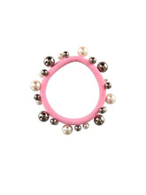 Black Colour Accessories One Size Black Colour Elastic Pearl Hair Tie Bracelet Pink With Pearls 5538 izzi-of-baslow