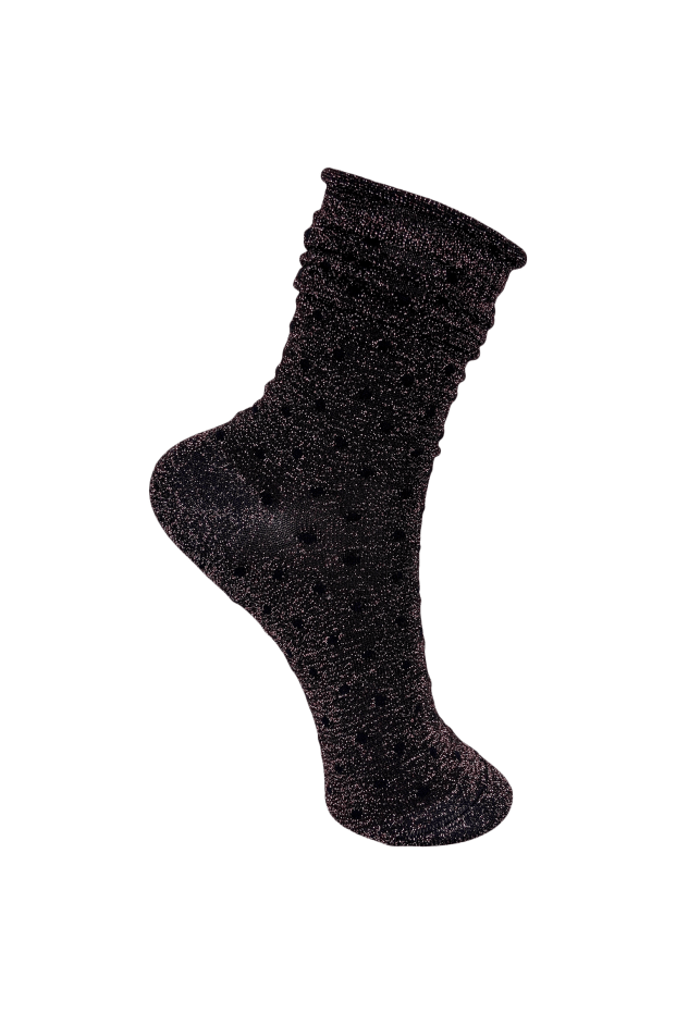 Black Colour Accessories One Size Black Colour Gazelle Glitter Dot Sock Rose Pink 4237 izzi-of-baslow