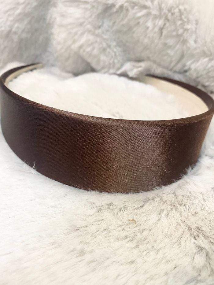 Black Colour Accessories One Size Black Colour Hair Band Amira Satin Brown 2037 izzi-of-baslow