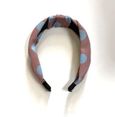 Black Colour Accessories One Size Black Colour Hair Band Dusky Pink With Pale Blue Spot izzi-of-baslow