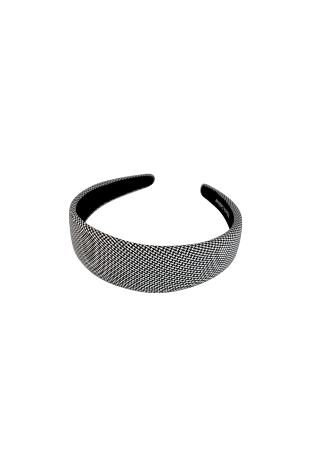 Black Colour Accessories One Size Black Colour Hair Band Hannah Check Black 2044 izzi-of-baslow