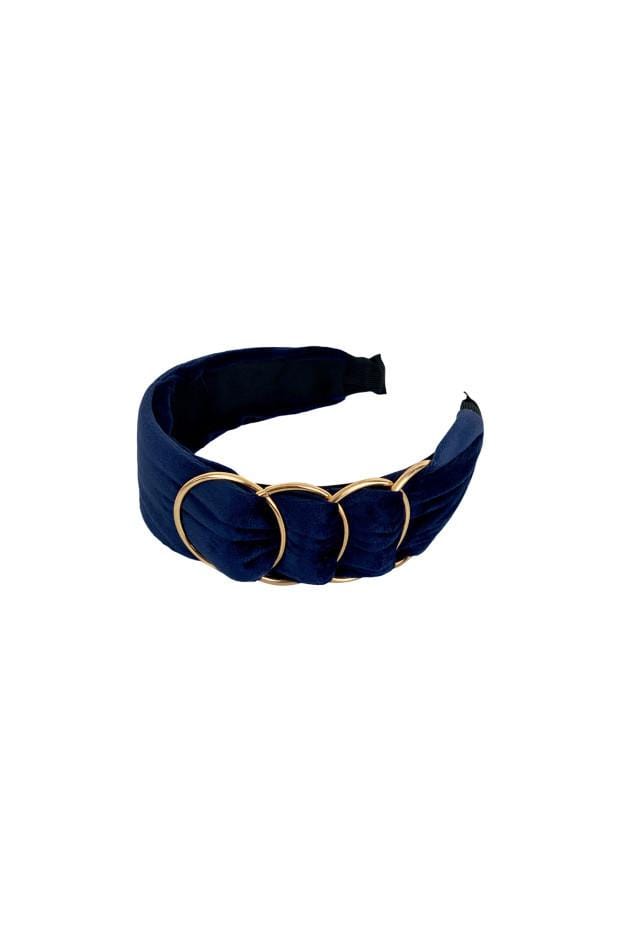 Black Colour Accessories One Size Black Colour Hair Band Haze Gold Ring In Navy 2002 izzi-of-baslow