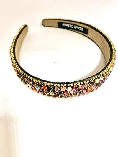 Black Colour Accessories One Size Black Colour Hair Band Jewelled izzi-of-baslow