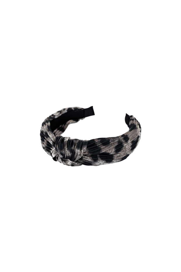 Black Colour Accessories One Size Black Colour Hair Band Naja Leo Plisse Grey 2038 izzi-of-baslow