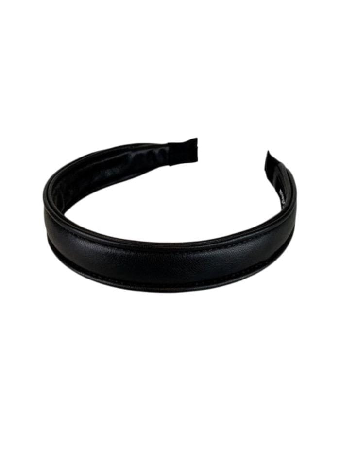 Black Colour Accessories One Size Black Colour Hair Band Pelle Vegan Leather Black 2054 izzi-of-baslow